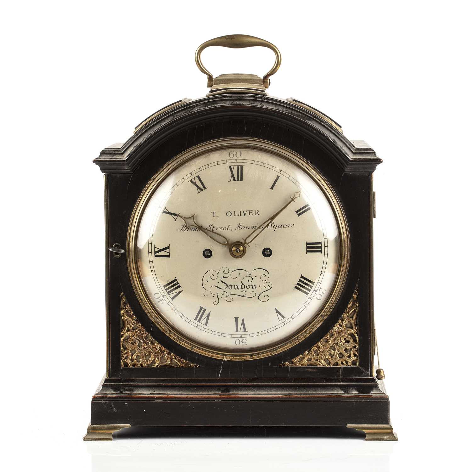 Lot 255 - A George III ebonised bracket or table clock,