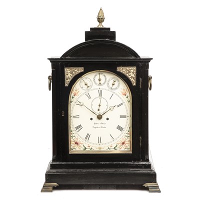 Lot 271 - A 19th century ebonised bracket clock, the...