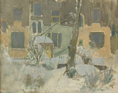 Lot 103 - Jane Dowling (1925-2023) Winter Street Scene...