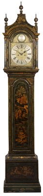 Lot 281 - A George III green japanned eight day longcase...