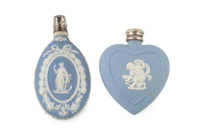 Lot 549 - A late 19th century blue jasperware scent...