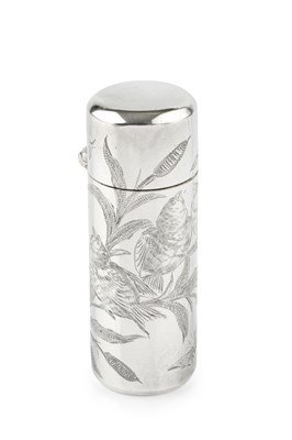 Lot 553 - A late Victorian silver cylindrical scent...