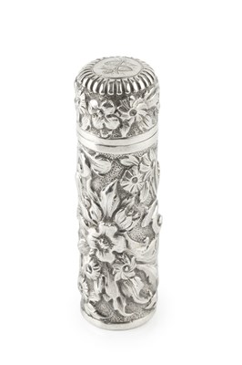 Lot 555 - A late Victorian silver cylindrical scent...