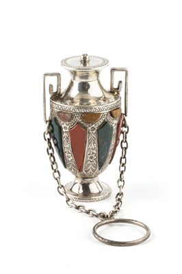 Lot 568 - A late Victorian silver and hardstone novelty...