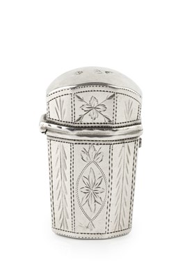 Lot 579 - A George III silver scent bottle etui, of...