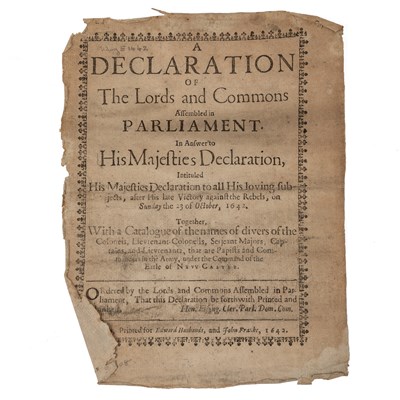 Lot 589 - Civil War Tract:- 'A Declaration of The Lords...