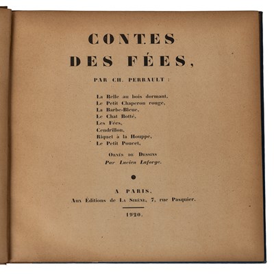 Lot 590 - Perrault (Ch) 'Contes des Fées'. Lucien...