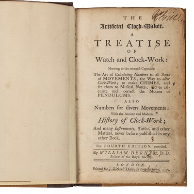Lot 274 - Horological Interest:- Derham (William) 'The...