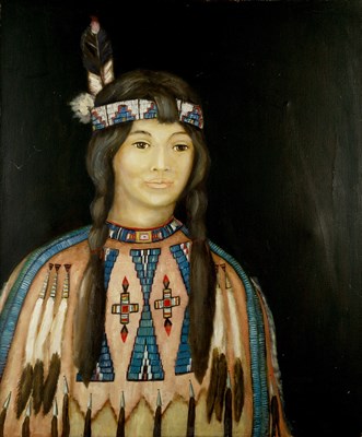 Lot 116 - John Sundance King (20th Century) Indian Girl,...
