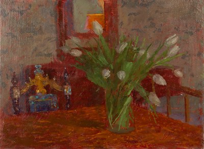 Lot 28 - Fred Dubery (1926-2011) Flowers and a Chair...