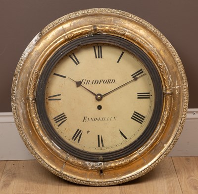 Lot 133 - A gilt circular dial wall clock
