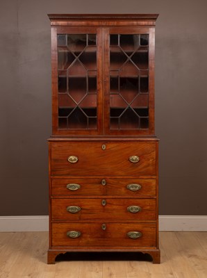 Lot 155 - A 19th century mahogany secrétaire bookcase