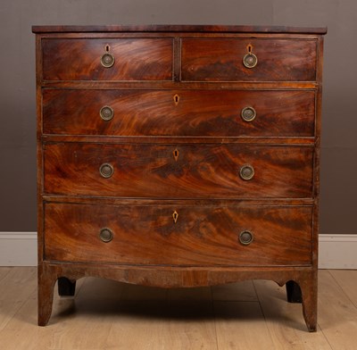 Lot 158 - A George III mahogany bow fronted chest of drawers