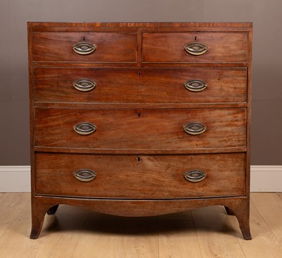 Lot 159 - A George III mahogany bow fronted chest of drawers