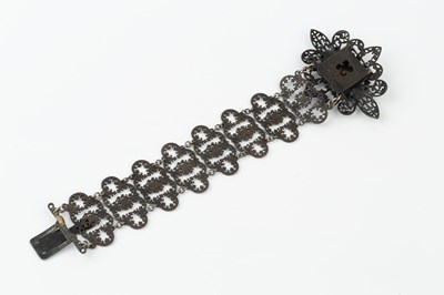Lot 163 - A Berlin ironwork bracelet, composed of a...