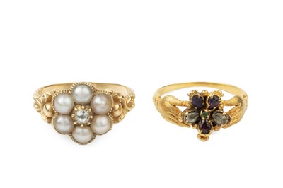 Lot 170 - A 19th century diamond and split pearl cluster...