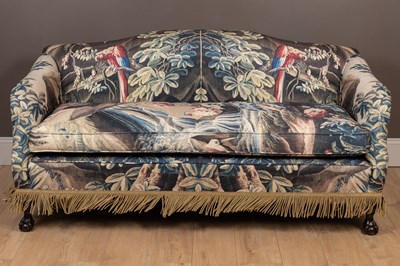 Lot 251 - A sofa with verdure tapestry style upholstery