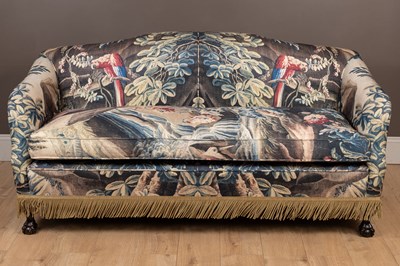 Lot 252 - A sofa with verdure tapestry style upholstery