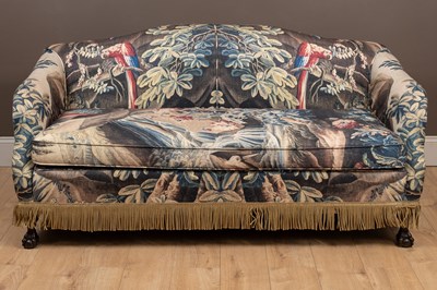 Lot 94 - A sofa with verdure tapestry style upholstery