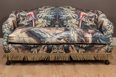 Lot 6 - A sofa with verdure tapestry style upholstery