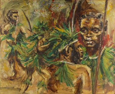 Lot 144 - Kurt Pfund (1935-2017) Warriors, Papua New...