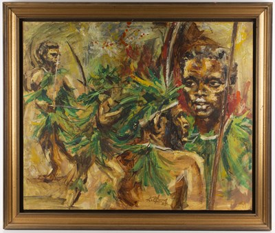 Lot 144 - Kurt Pfund (1935-2017) Warriors, Papua New...