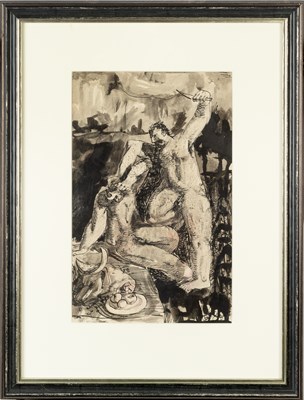 Lot 12 - Norman Basil Town (1915-1987) A Fight pen, ink,...
