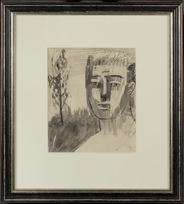 Lot 13 - Norman Basil Town (1915-1987) Boy and Tree ink...