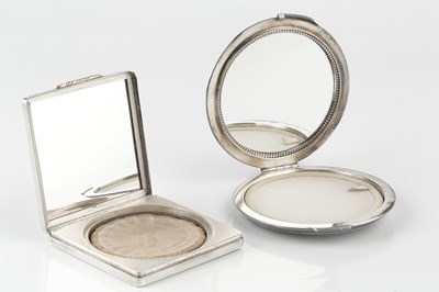 Lot 630 - A Danish silver powder compact by Georg Jensen,...