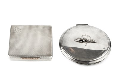 Lot 630 - A Danish silver powder compact by Georg Jensen,...