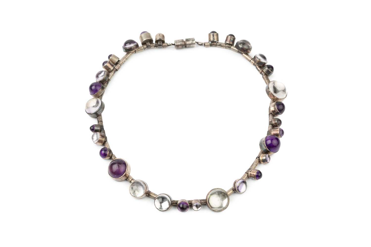 Lot 180 - A silver and stone set necklace by Wendy...
