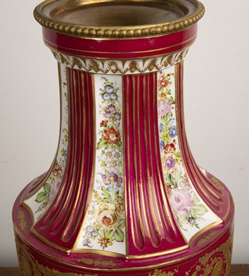 Lot 174 - Pair of Sevres porcelain urns and covers 19th...