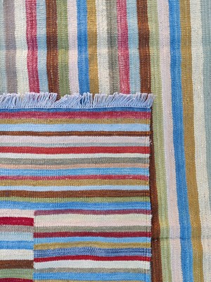 Lot 352 - A modern hand-woven Paul Smith style Kilim rug