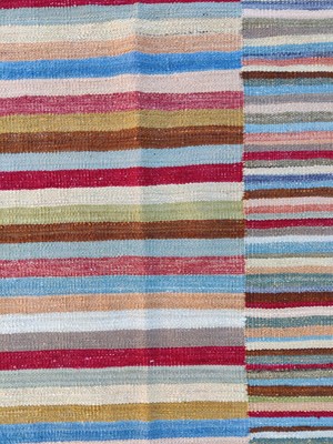 Lot 352 - A modern hand-woven Paul Smith style Kilim rug