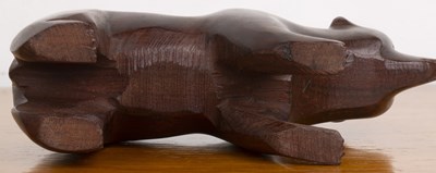 Lot 45 - Treen wooden bear with carved details,...