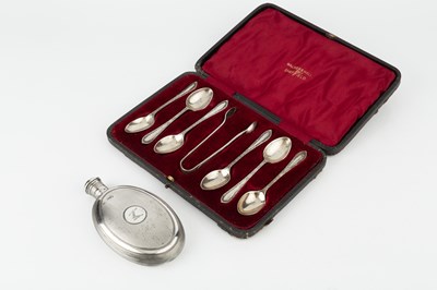 Lot 871 - A mid Victorian silver hip flask, of oval form,...