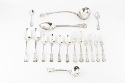 Lot 878 - A matched service of 19th century silver...