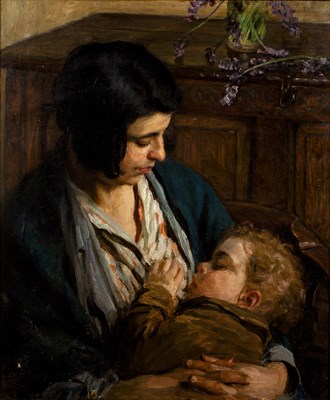 Lot 190 - Frederick Stead (1863-1940) Mother and Child...