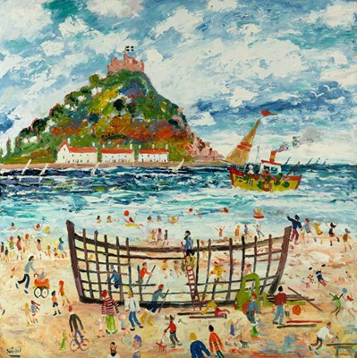 Lot 392 - Simeon Stafford (b.1956) The Boat Builders, St...