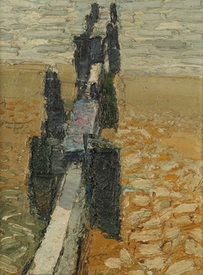 Lot 178 - Ian Hay (b.1940) Two beach scenes oil on board...