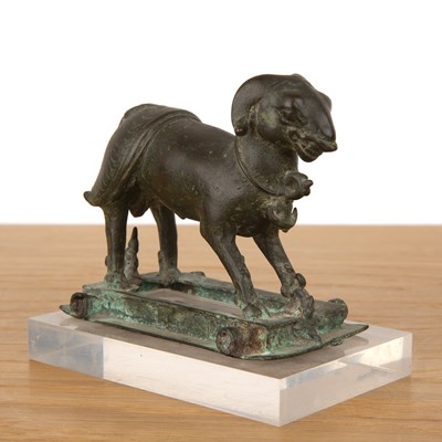 Lot 390 - Bronze engraved toy in the form of a ram...