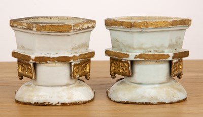 Lot 116 - Pair of porcelain Bodhisattva stands Chinese,...