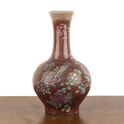 Lot 166 - Peach bloom porcelain vase Chinese, 19th...