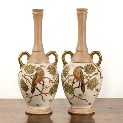 Lot 168 - Pair of Zsolnay Pecs vases Hungarian, each...