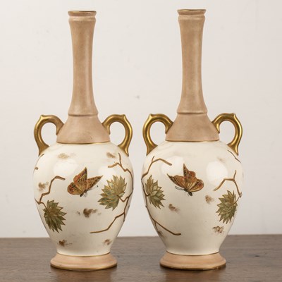 Lot 168 - Pair of Zsolnay Pecs vases Hungarian, each...