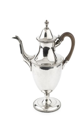 Lot 870 - A George III silver coffee pot, of classical...