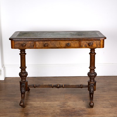 Lot 62 - Walnut writing table 19th Century, with a...