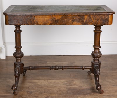 Lot 62 - Walnut writing table 19th Century, with a...