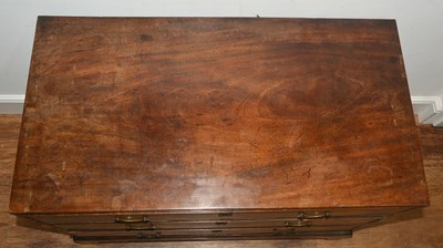 Lot 44 - Mahogany chest of three-drawers George III,...