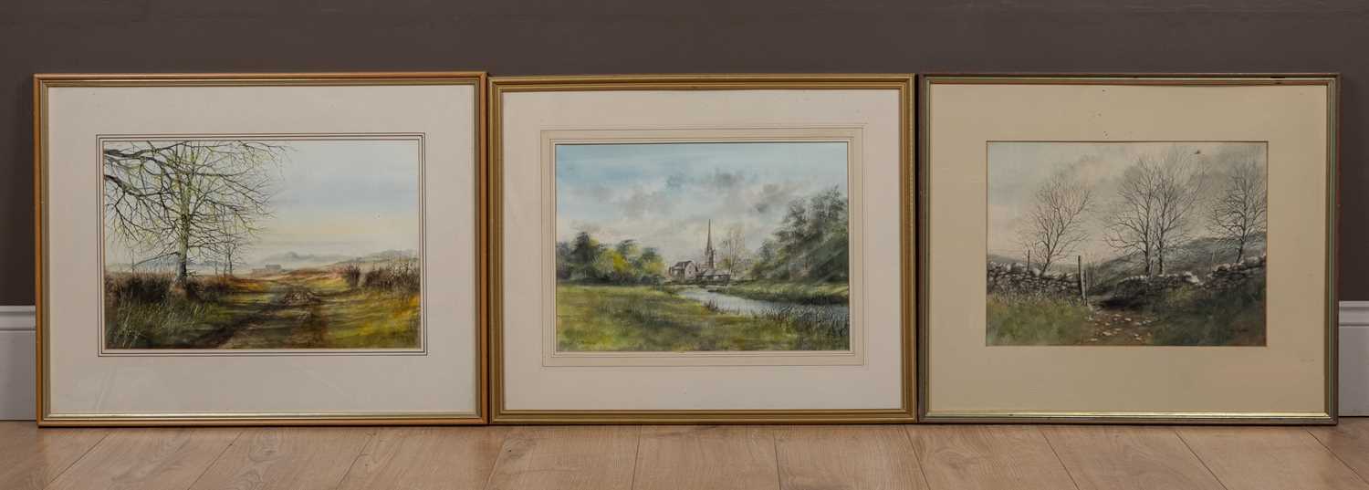 Lot 381 - Ken J. Messer (British 1931-2018), Three watercolours of Oxfordshire